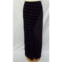 laura ashley size 10 black long print fabric skirt
