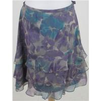 Laura Ashley size 12 grey & purple patterned silk skirt