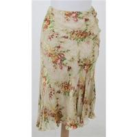 laura ashley size 14 cream red floral print skirt