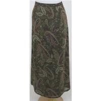 Laura Ashley, size 16 dark green mix paisley patterned skirt