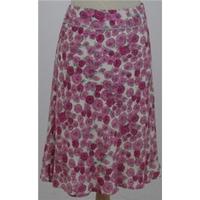 laura ashley size m pink silk patterned skirt