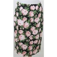 laura ashley size 10 black pink mix floral pencil skirt