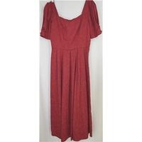 laura ashley size 10 red calf length dress