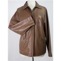 lakeland size 12 brown leather jacket