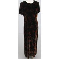 laura ashley size 12 brown orange silk mix full length dress