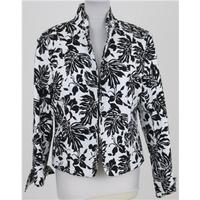 Lafayette size 12 black & white floral patterned jacket