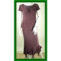Laura Ashley - Size: 10 - Purple - Sleeveless 2 Part Dress