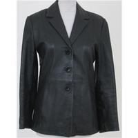 lakeland size 8 black leather jacket