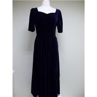 Laura Ashley Dark Blue Velvet Look Evening Dress Laura Ashley - Blue - Evening