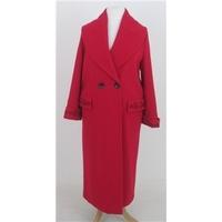 laura ashley size m flame pink long wool coat
