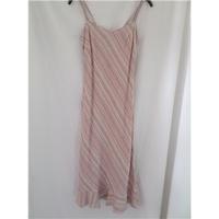 Ladies summer dress, per una, size 14, long, linen, stripped pink and white, 