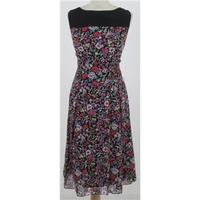 Laura Ashley, size 10 black & floral silk dress