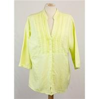 ladies lime green linen shirt cotton traders size 18 green long sleeve ...