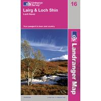Lairg & Loch Shin - OS Landranger Active Map Sheet Number 16
