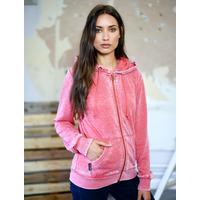 larkyn zip through hoodie in coral burnout tokyo laundry