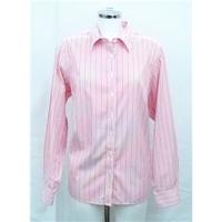 Land\'s End pink/orange striped shirt Size 22