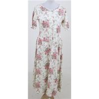 laura ashley size m cream pink mix floral print dress