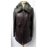 lakeland size 10 brown leather jacket