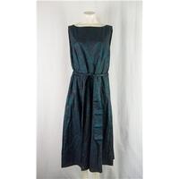 laura ashley greengrey floral sleeveless dress size 16