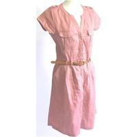 Laura Ashley Salmon Pink Belted Shirt Dress Size 12