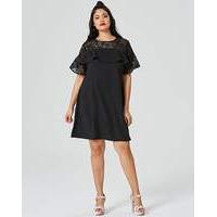 lace frill shift dress