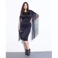 Lavish Alice Fringe Sleeve Midi Dress