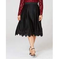 Laser Cut Hem Scuba Prom Skirt