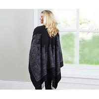 Ladies? Reversible Shawls, Black/Grey, Size One Size, Acrylic