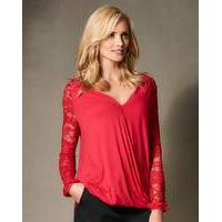 Lace Sleeve Wrap Top