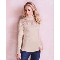 Lace Roll Neck Jumper