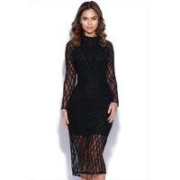 Lavish Alice Cross Hatch Velvet Sequin Dress