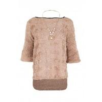 lacey bell sleeve sidse split knitted top