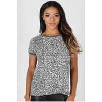 Laura Leopard Print Cap Sleeves T Shirt