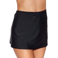 ladies swimwear plain black flattering high elasticated waist a line s ...