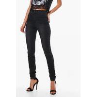 Lara Washed Black High Waisted Jeans - black