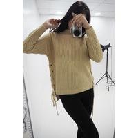 Latisha chunky knitted lace up jumper