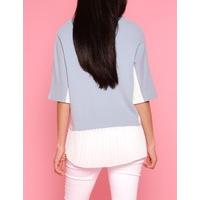 lagoon blue contrasting sleeve lounge top