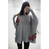 layla floral embroidered oversized jumper