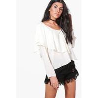 Layered Chiffon Blouse - cream