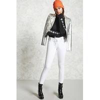 Lace-Up Twill Skinny Trousers