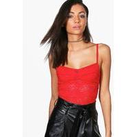 Lace Bralet - red