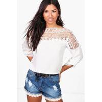 Lace Panel Top - white