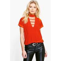 Lauren Cage Front Tee - rust