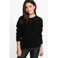 Ladder Stitch Jumper - black