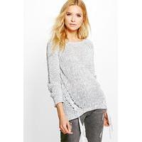 Lace Up Jumper - grey
