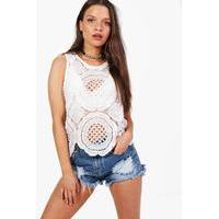 Lace Crochet Top - ivory