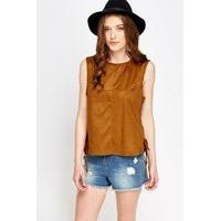 Lace Up Side Suedette Top