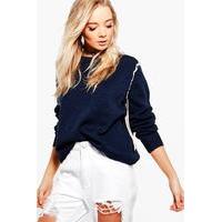 Lace Up Jumper - marine