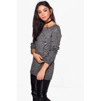 Ladder Knit Jumper - grey