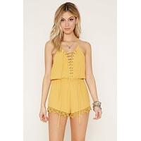 lace up cami playsuits